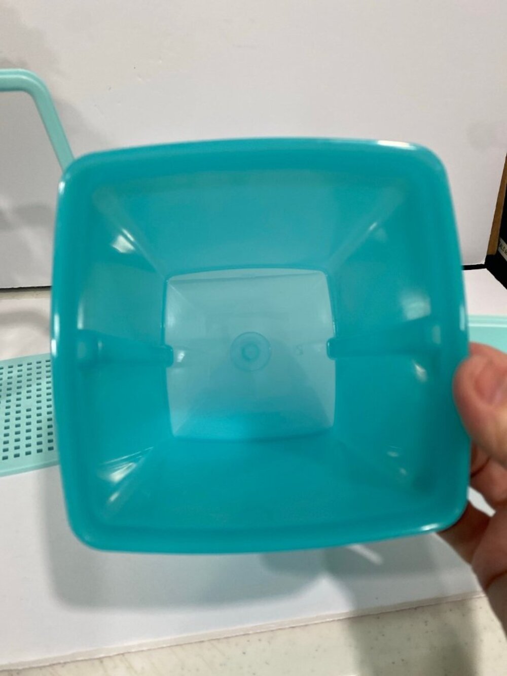 Tupperware Pick-Deli Square Aqua Blue 3-Pc Set Like New - Picture 7 of 10